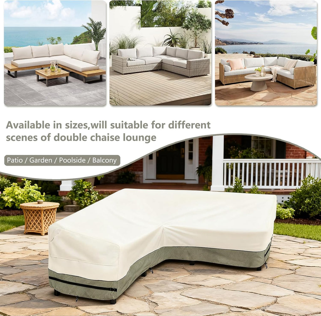 Outdoor Sectional Cover,V Shaped Patio Furniture Covers for 5-Seater Outdoor Sectional Furniture Couch 85"(85''L) x