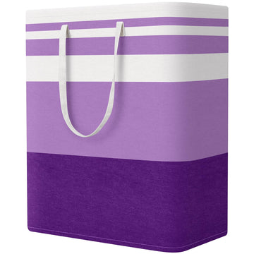 Basket Hamper, 125L Collapsible Clothes Storage, Purple