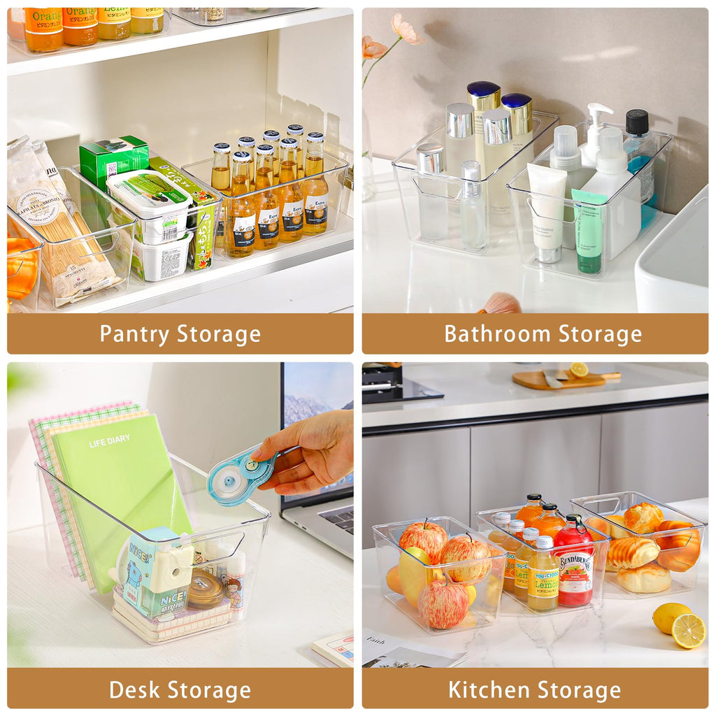 12 Pack Pantry Organization and Storage,Clear Plastic Storage Bins