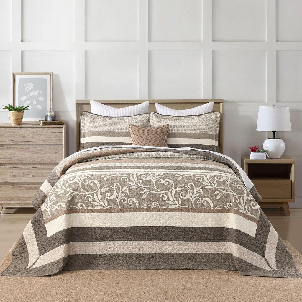 Lightweight Queen Bedspreads 120x102, Cotton Oversized Quilt