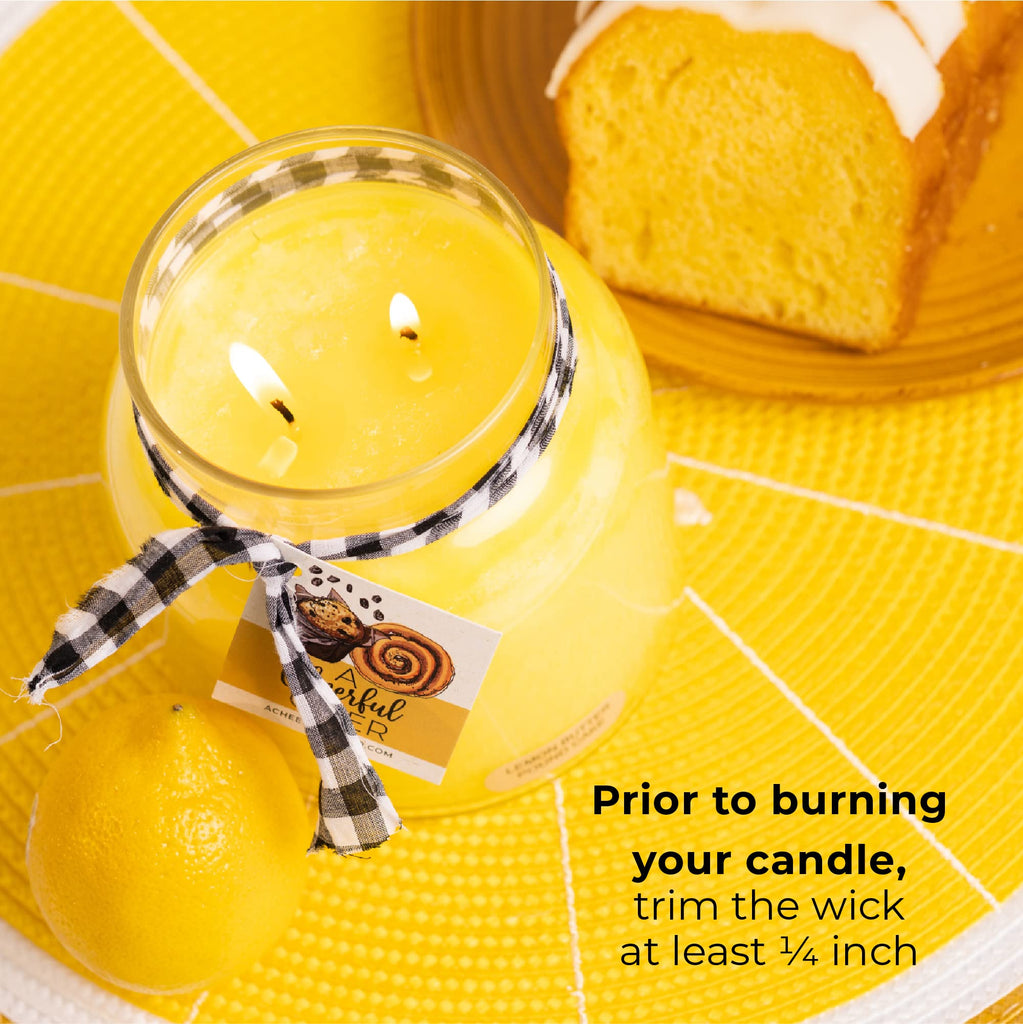 Lemon Butter Pound Cake - 34oz Papa Scented Candle Jar with Lid - Keepers of the Light - 155 Hours of Burn Time, Gift