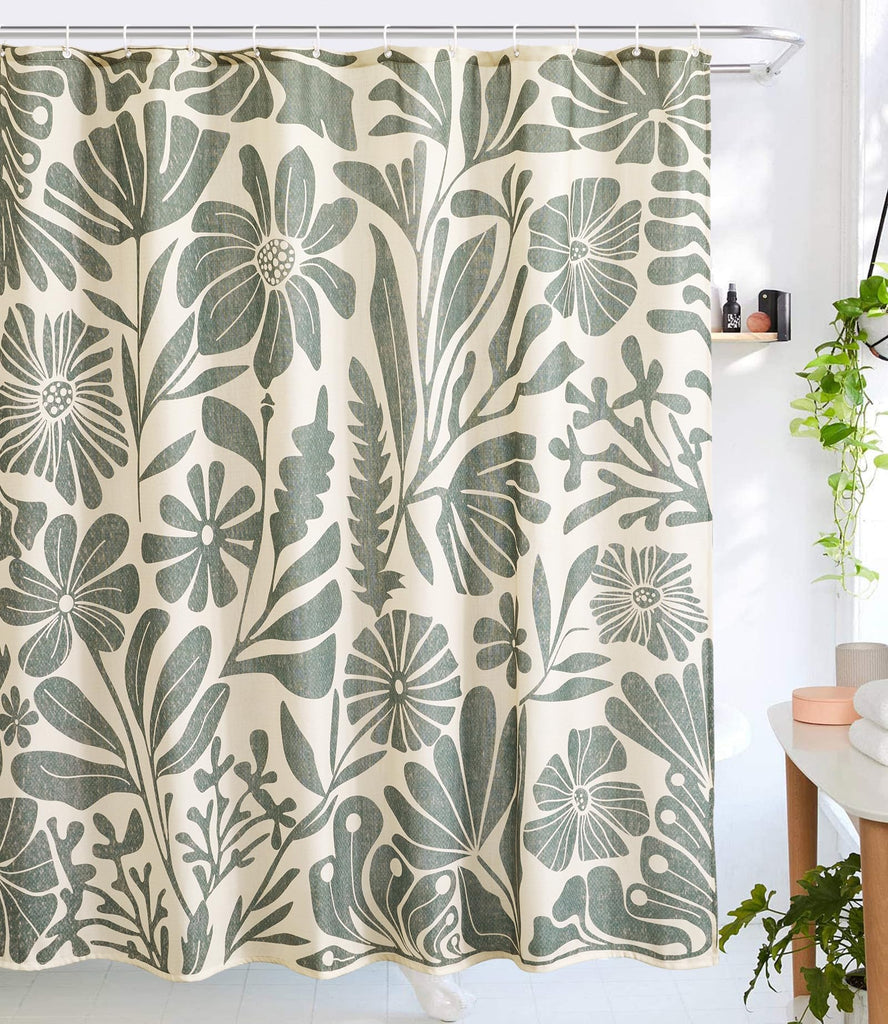 Vintage Floral Faux Linen Extra Long 78 Inches - Heavy Duty Modern Farmhouse Matisse Flowers Plants Botanical