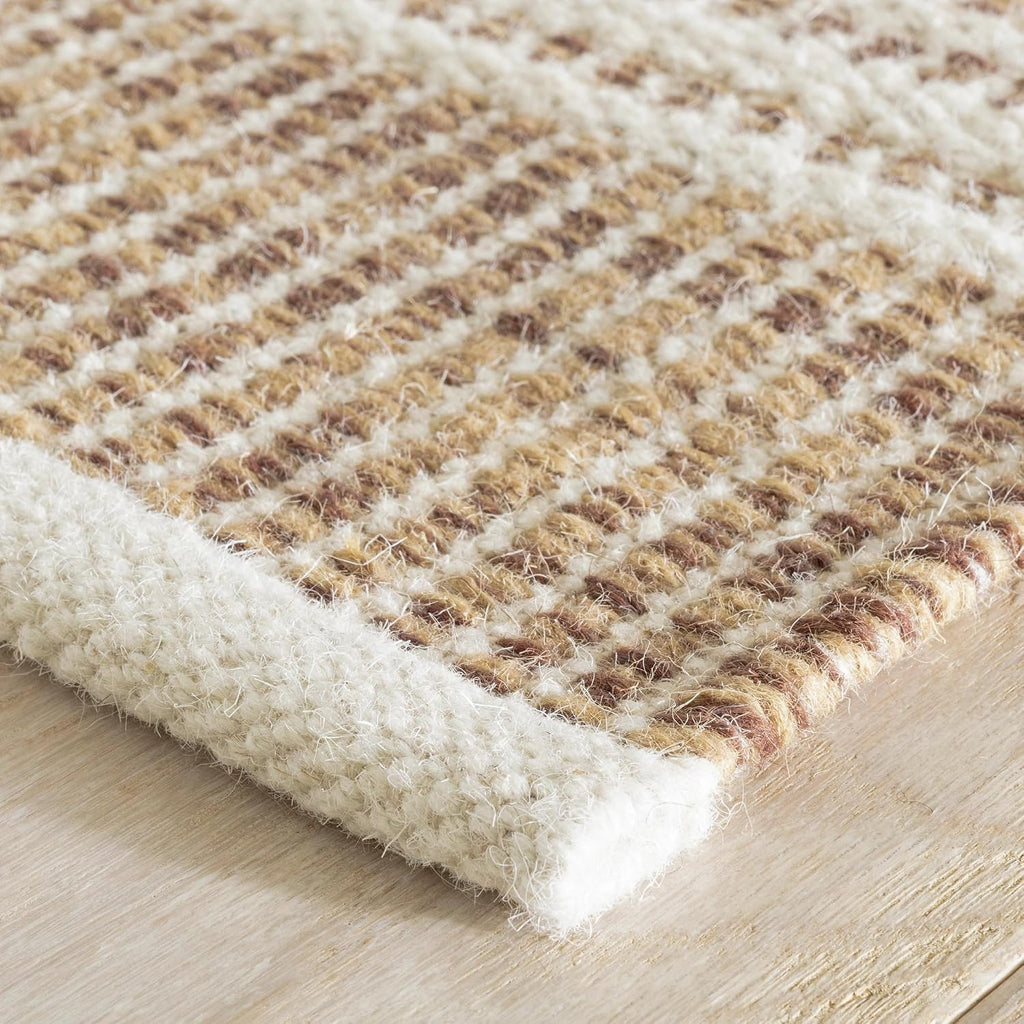 Malta Natural Striped Handwoven Wool Runner Rug, 2'6"x8'