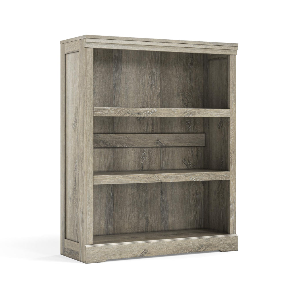3-Tier Bookshelf, Small Wood Display Storage Shelves Farmhouse Bookshelf, Bed Room - Washed Grey