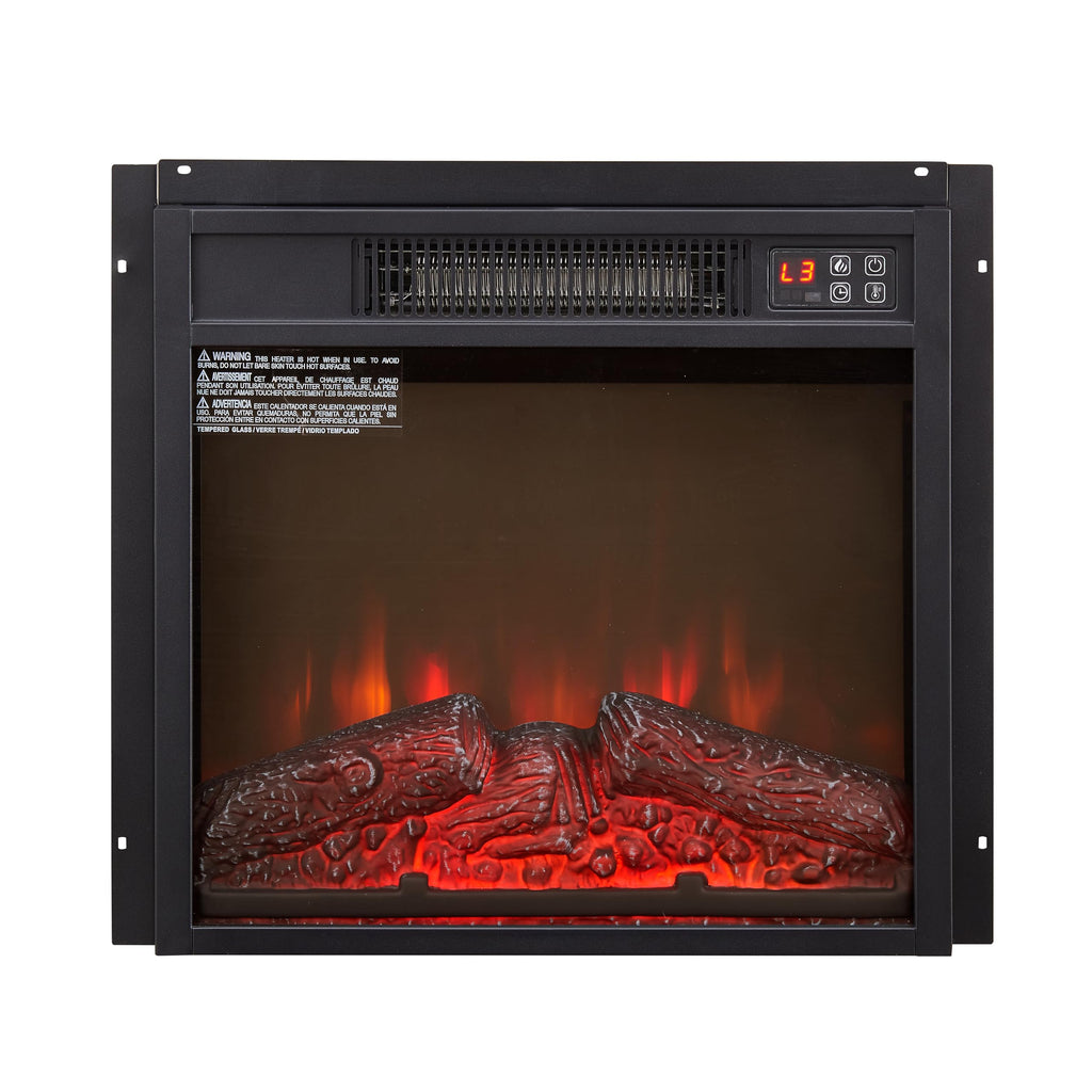 18" Electric Fireplace Insert, 1400W, 6H Timer, Overheat Protection Insert