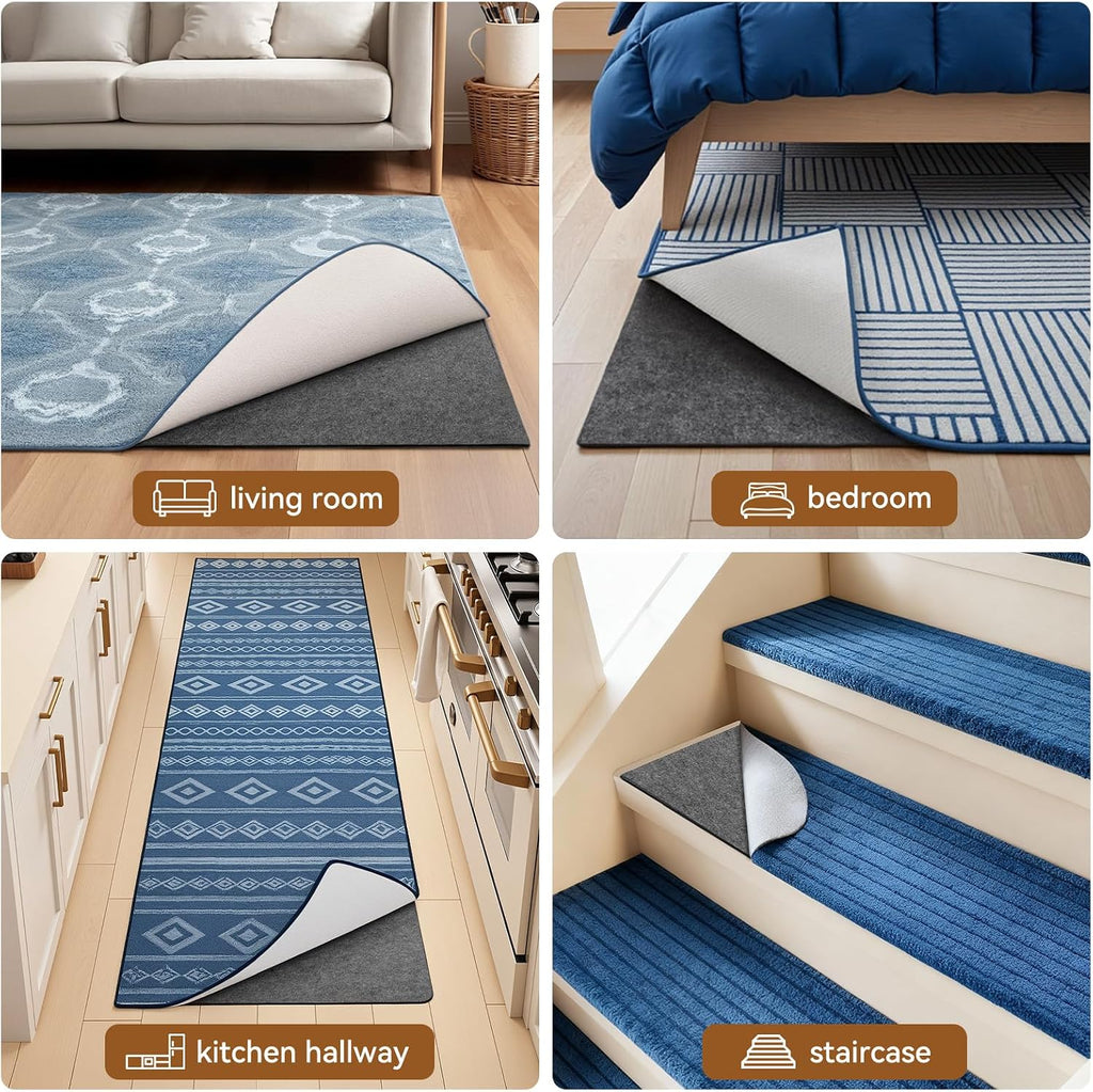 6'x9' Non‐Slip Rug Pad, 1/8" Thick Cushioned - Set of 54
