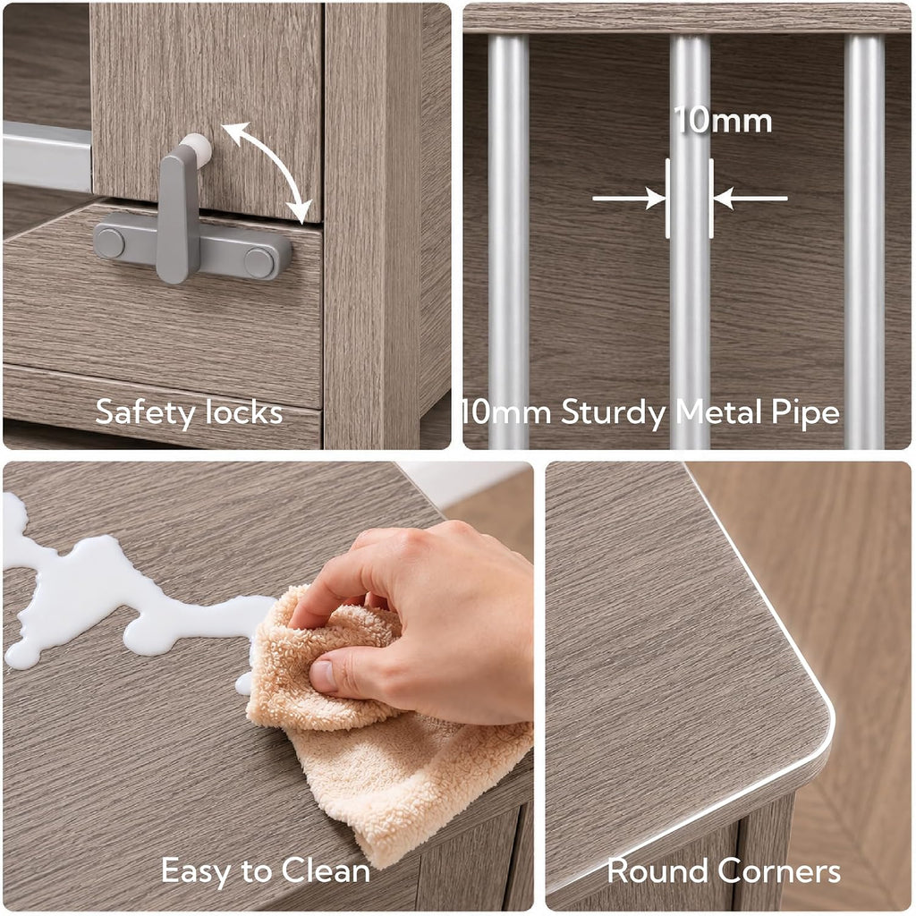 Dog Crate Furniture End Table with Flip-Up Door for Small Dogs