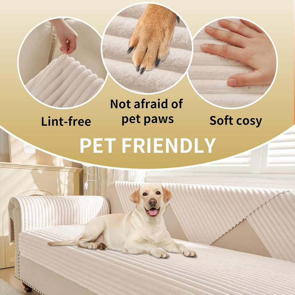 Waterproof Couch Cover for Dogs Washable, Faux Fur Pet Couch Covers for Sofa, Soft Dog Bed Cover Non-Slip Couch Covers