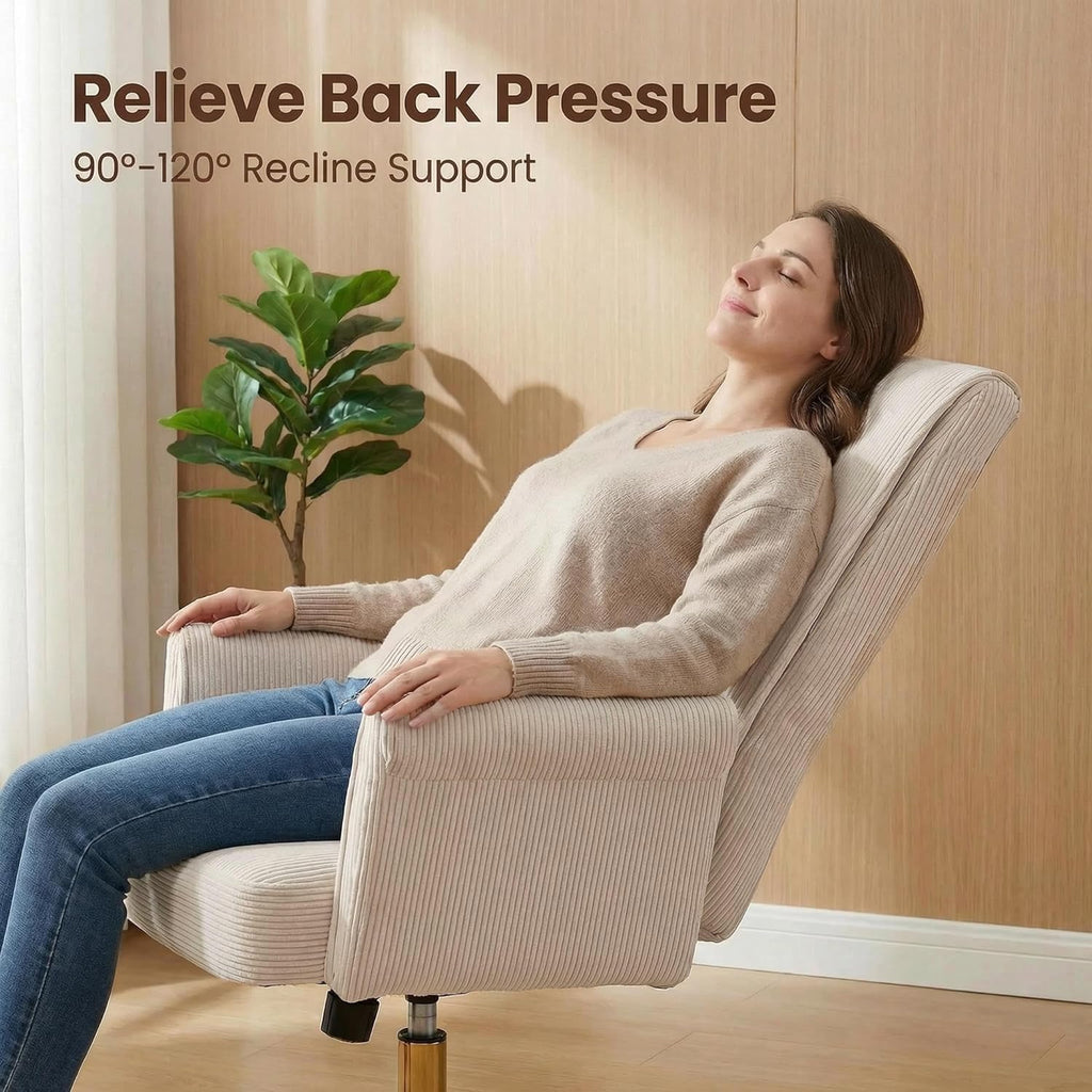Velvet Home Office Desk Chair, Accent Upholstered Modern Height Adjustable Swivel Chair with Wheels,Ergonomic