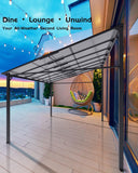 10 ft x 12 ft Lean to Gazebo, Hardtop Wall Pergola with Poly - Image 7
