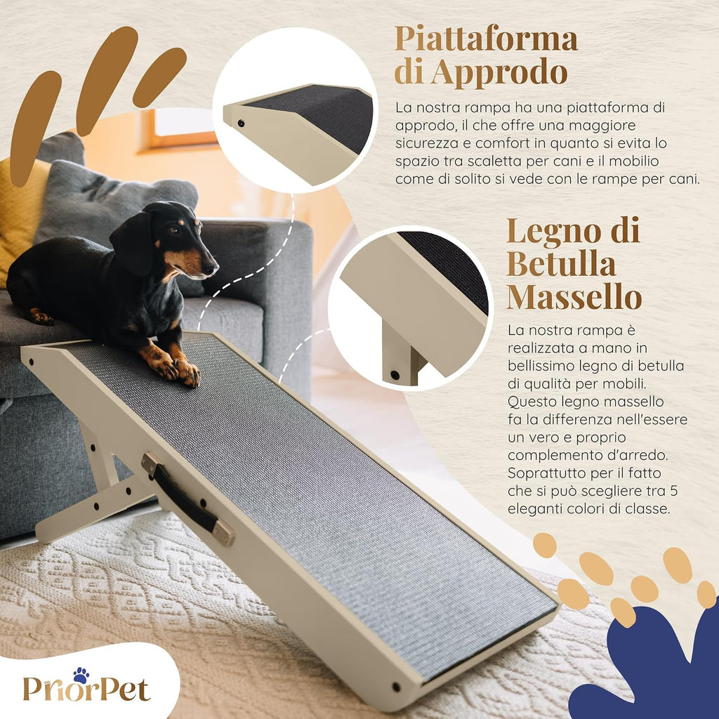 Dog ramp for Couch - Non-Slip, Sturdy Build Foldable Dog ramp - Supports up to 200lbs - Adjustable 7'' to 20''