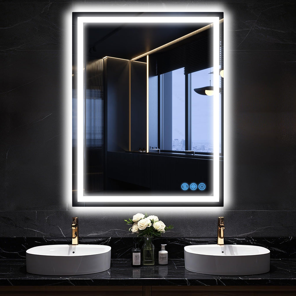 28x36 LED Bathroom Mirror with Lights, Backlit + Frontlit