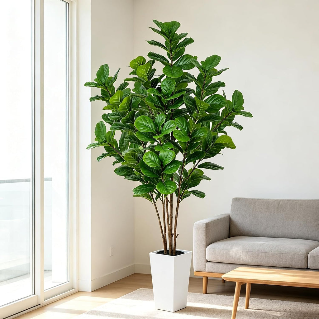 6FT Artificial Fiddle Leaf Fig Tree Tall Fake Green Plants Indoor