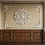 4-Pack PU Ceiling Molding Kit, 14x14 Inch French Style Corners, Decorative Wall Panels with Flowers Pattern for Accent