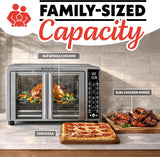 French Door Air Fryer - 25 Qt Large Capacity Convection Oven, Fryfroce 360°, Digital Display with 17 Cooking Presets