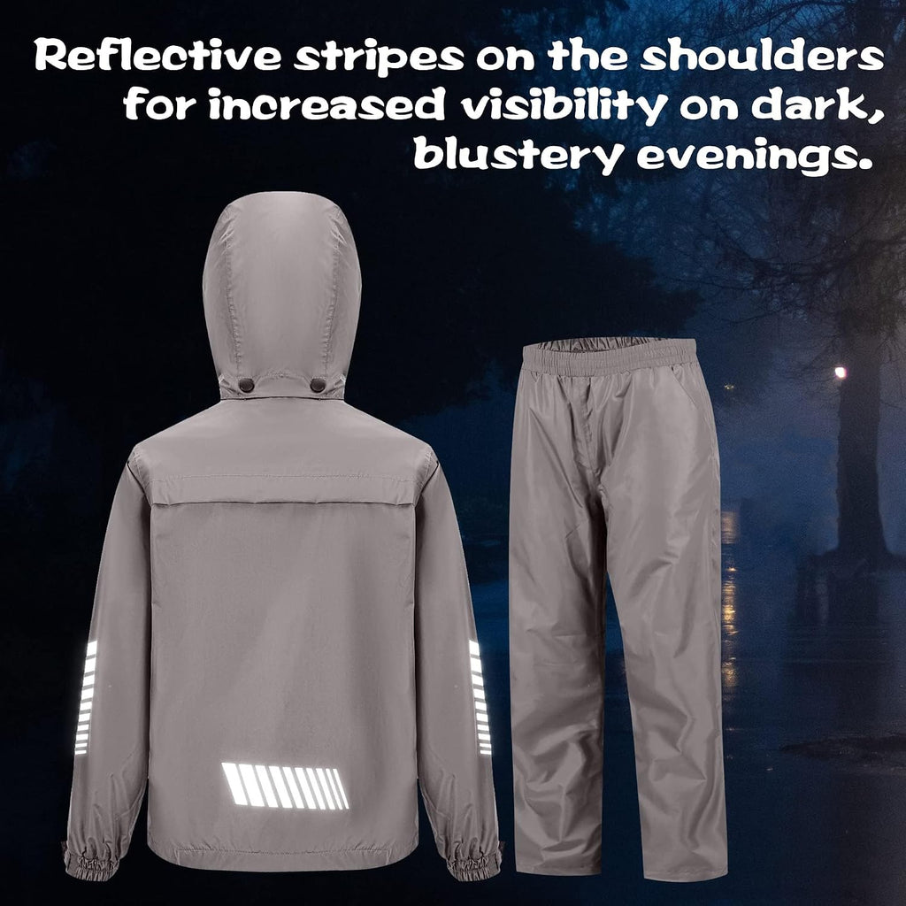 Kids Rain Gear Boys Girls Youth Rain Jacket and Pants