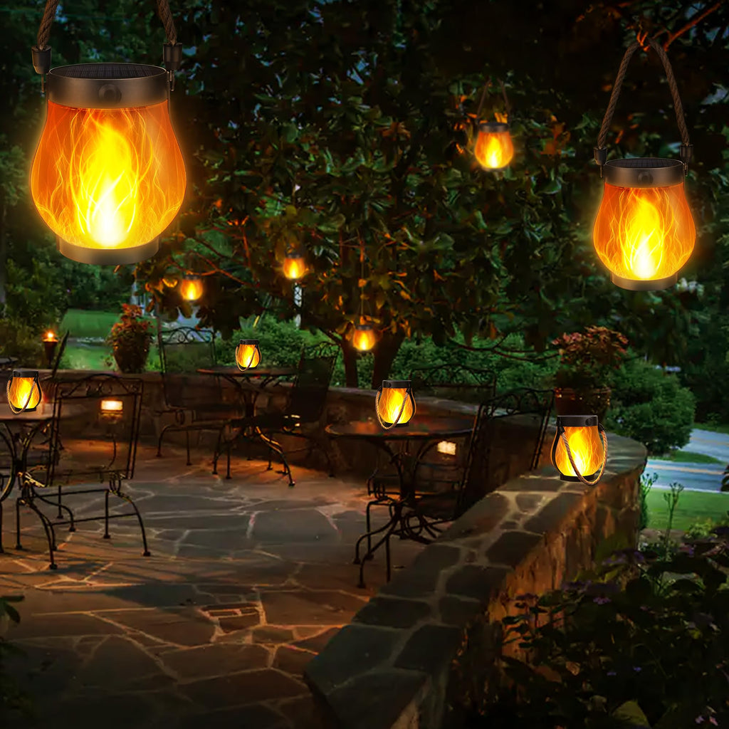 2 Pack Gen2 Solar Lantern Lights USB Ultra-Real Flame, Warm White