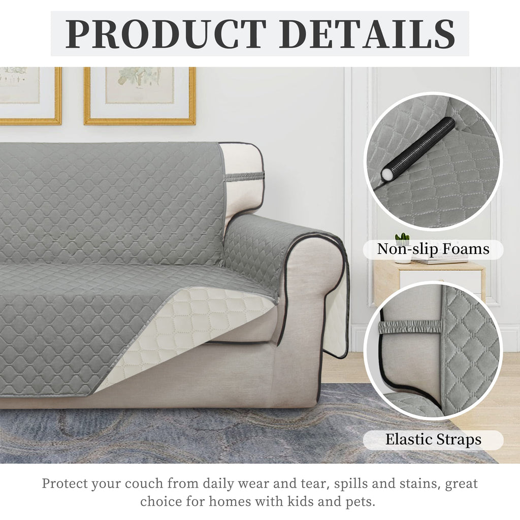 Double Protection 100% Waterproof Loveseat Sofa Covers, Couch Covers for 2 Cushion Couch Sofa, Reversible Furniture