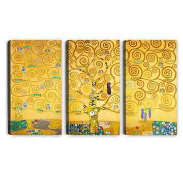 The Tree of Life (Part 2, 5, 7) by Gustav Klimt 3 Panel wall Art Decorations Giclee Print On Canvas 30x16inch x3pcs