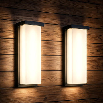 14 Inch LED Outdoor Wall Light for Porch, Front Door, Black - IP66