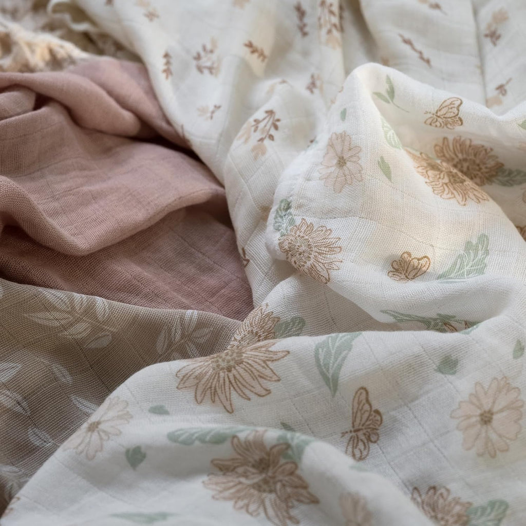 Muslin Swaddle Blankets 4Pk Receiving Blanket Large 35" x 40"