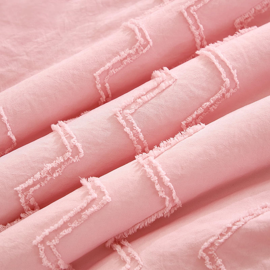 3-Piece Tufted Ruffle Crib Bedding Set for Girls - Ultra Soft Baby Bedding Set Includes Boho Crib Comforter, Sheet &