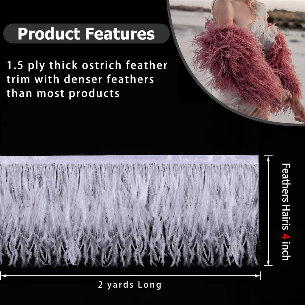 Orange Ostrich Feather Trim, 4 Inch 2 Yards