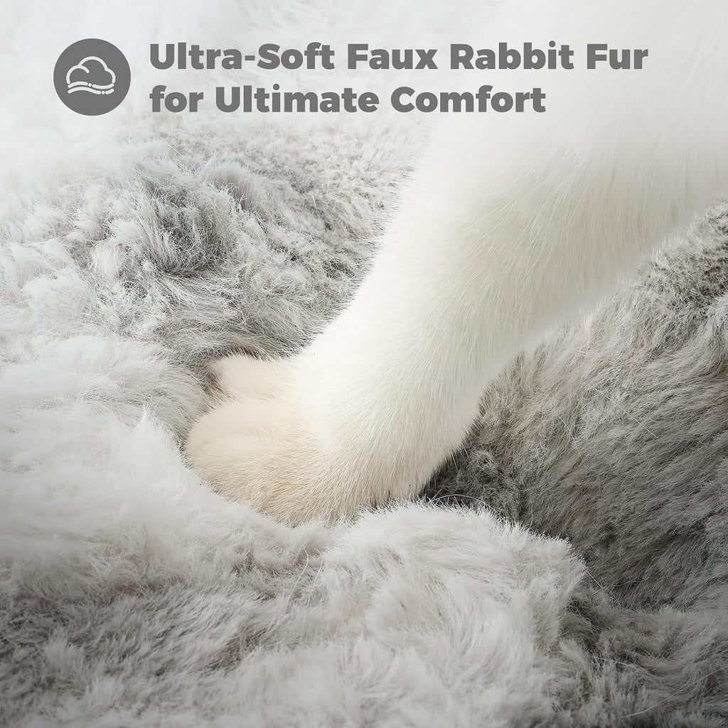 Cat Bed Cave for Indoor Cats, Semi-Enclosed with Washable Cushion