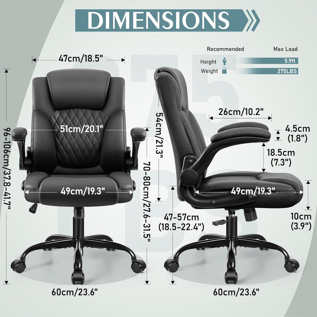 Leather, PU Home Computer Desk Chairs with Ergonomic Back Support, 360°Swivel Free，Small Gmaing Chair with Wheels and