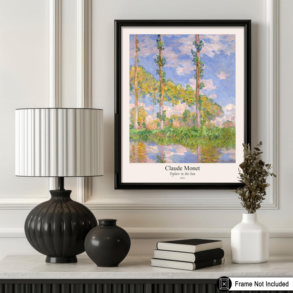 Master Vintage Claude Monet Poster - Retro Poplars in the Sun Print - Impressionism Art - Fine Artwork - Floral