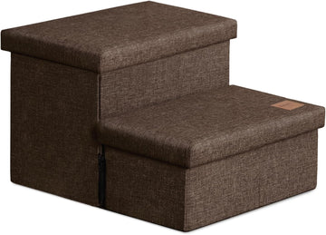 Dog Stairs for High Bed, Foldable Pet Stairs for Small Medium or Large Dogs Puppy with Storage for Bed or Couch, Cat