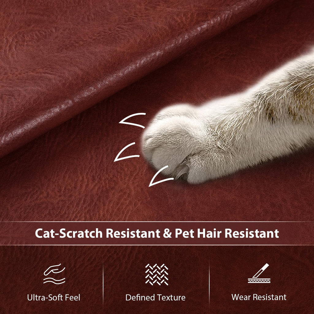 Faux Leather 1.0mm Upholstery Fabric by the Yard 15 Yard Red