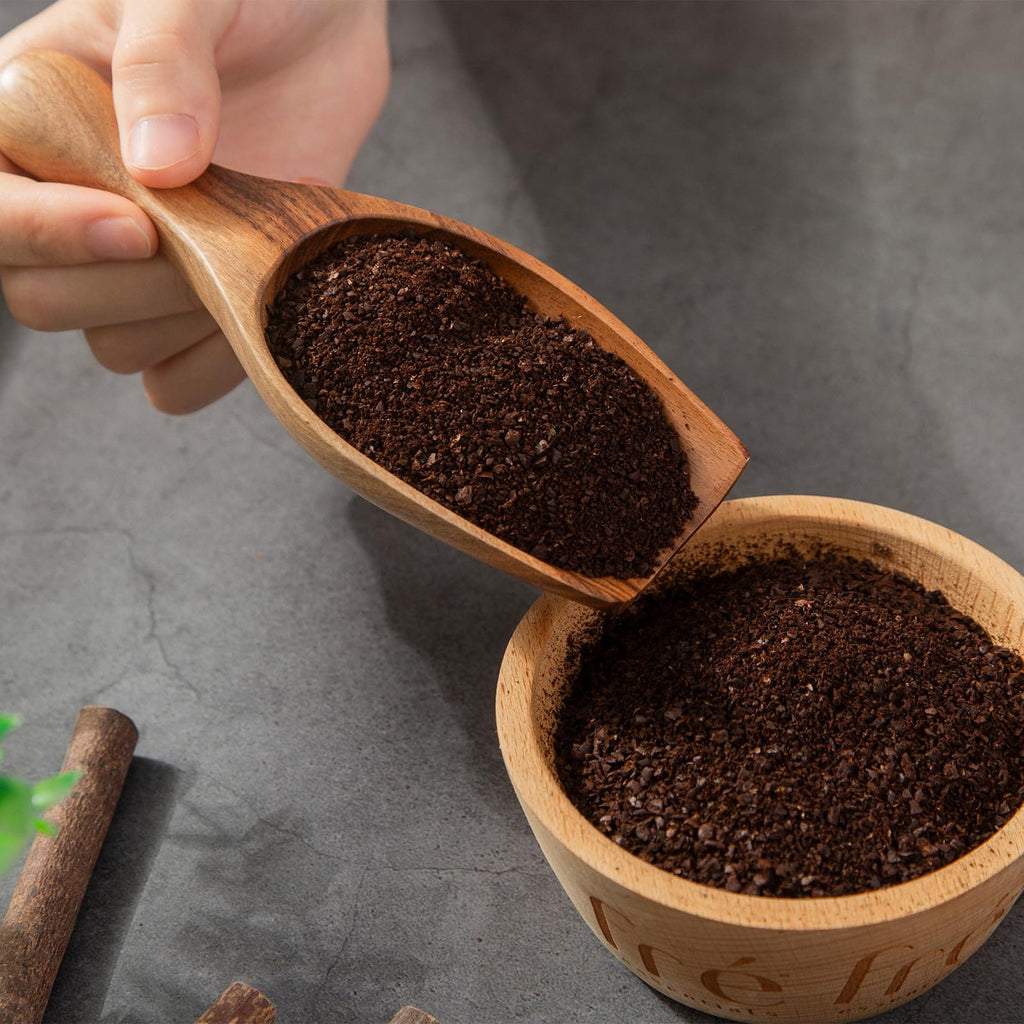 Big Wooden Scoop Shovel, 4PCS Large Coffee Scoops for Ground coffee, Acacia Wood Bean Salt Spoons, Wooden Scoops for