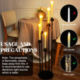 5 Arm Candelabra Centerpieces for Tables 42.5'' Tall Floor Candle Holder Metal Candlestick Stand with Acrylic