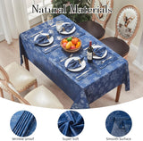 Rectangle Fancy Metallic Sparkling Snowflake Christmas Fabric Table Cloth red Hunter Gold Navy White