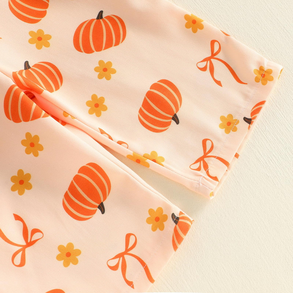 Newborn Baby Girl Fall Outfits Infant Rompers Overalls Pants Set (B pumpkin, )