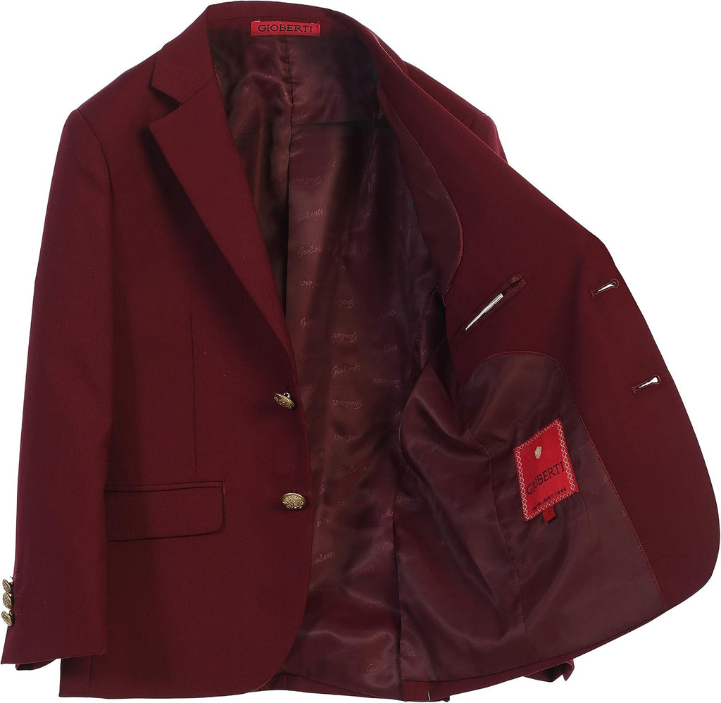 Boys Formal Blazer Jacket, Fully Lined Single Breasted Suit Coat