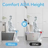 Smart One-Piece Toilet with Built-In Tank, Warm Water Bidet, Heated Seat, Auto Drying, Foot Sensor Flush, Modern Elongated Design