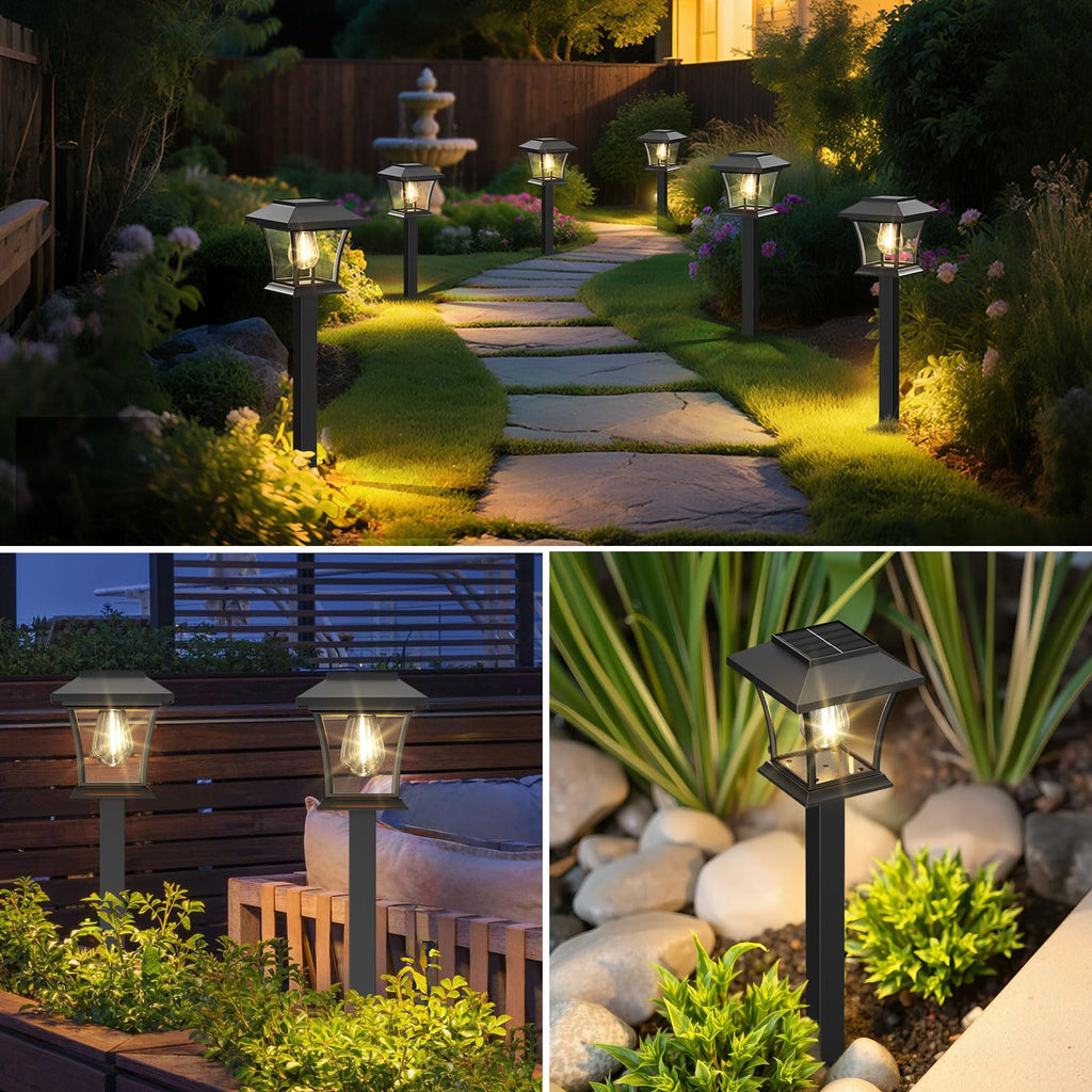 16 Pack Solar Pathway Lights Outdoor, Warm White