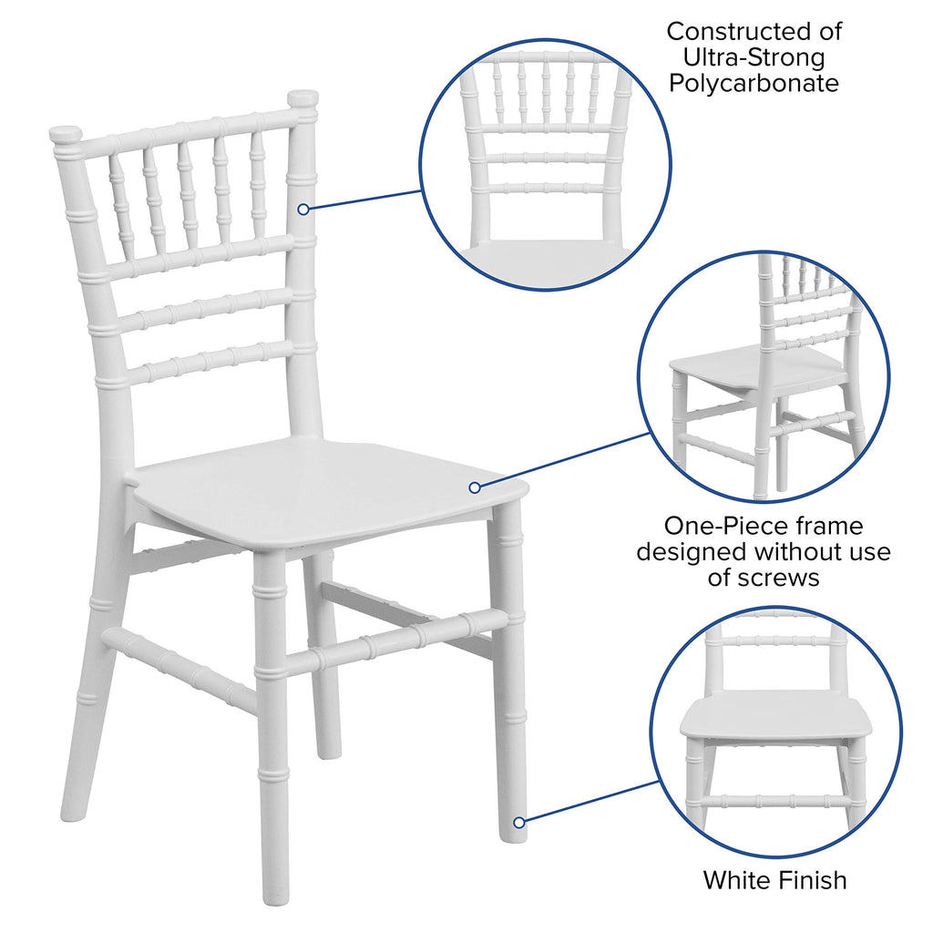 White Kids Resin Chiavari Chair, 10-Pack