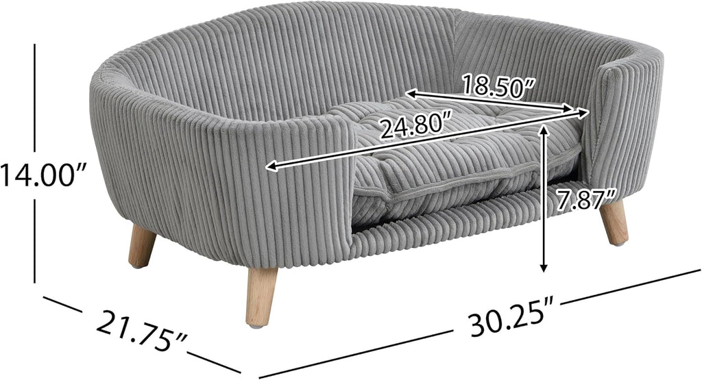 Elevated Dog Bed Frame for Small Dogs 30.25" x 21.75" x 14" Gray
