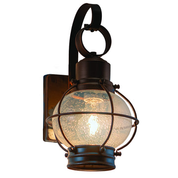 Chatham 1-Light Bronze Coastal Outdoor Wall Lantern, 12 in. H