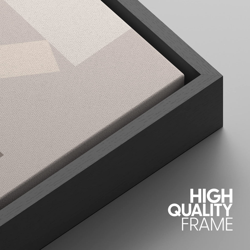 Framed Canvas Print Wall Art Set Pastel-Mid Century Geometric Figure Collage Abstract Shapes Illustrations Minimalism