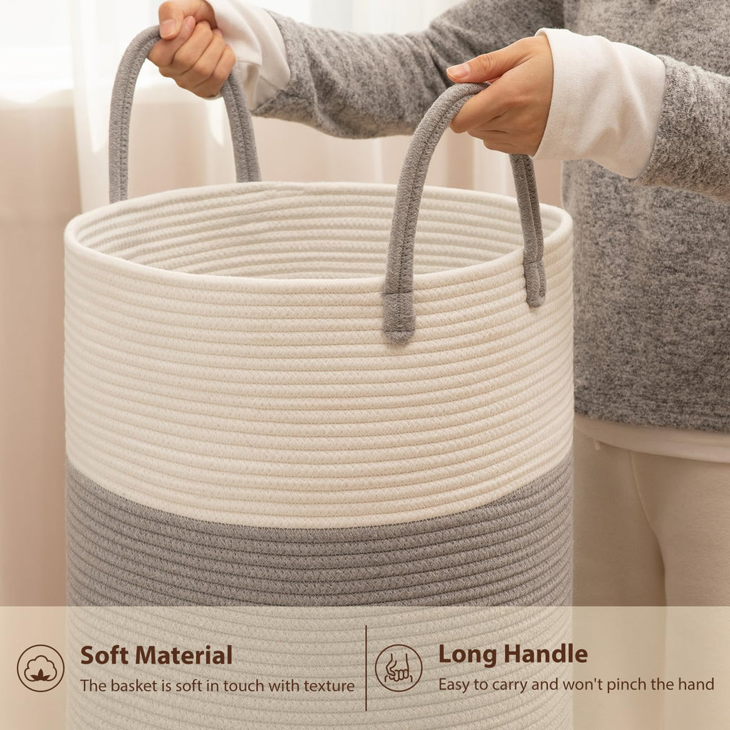 Nursery Hamper Laundry Basket Laundry Hamper Grey/White