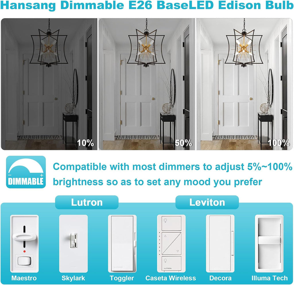 E26 T10 Edison LED Light Bulbs 40W Equivalent 5000K Daylight