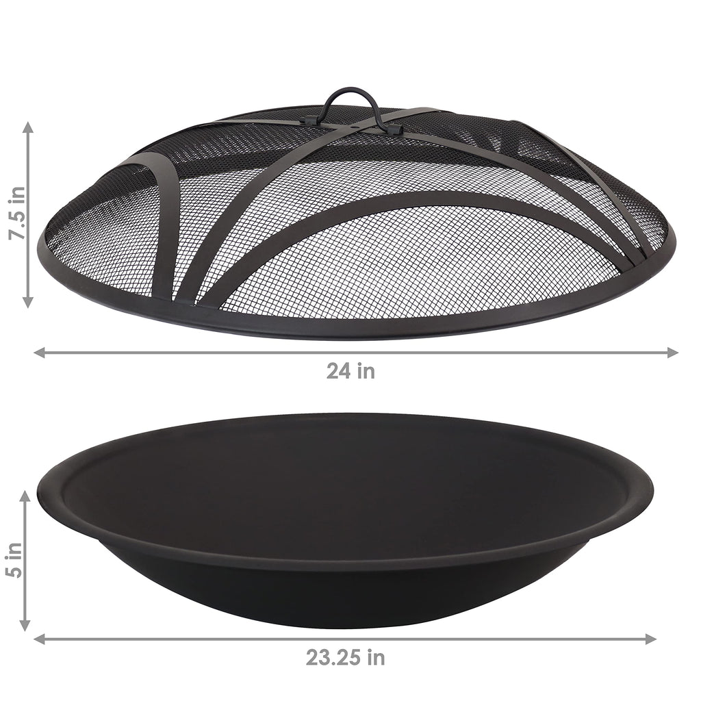Pit Bowl with Spark Screen, 23.25" Outer / 21" Inner Dia
