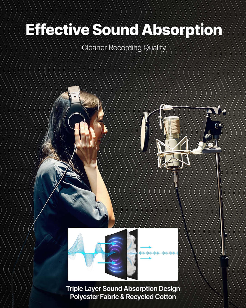 2 Pcs Sound Dampening Blankets, Soundproof Curtains with 96 x 80 in, Soundproof Blanket with Grommets, Studio