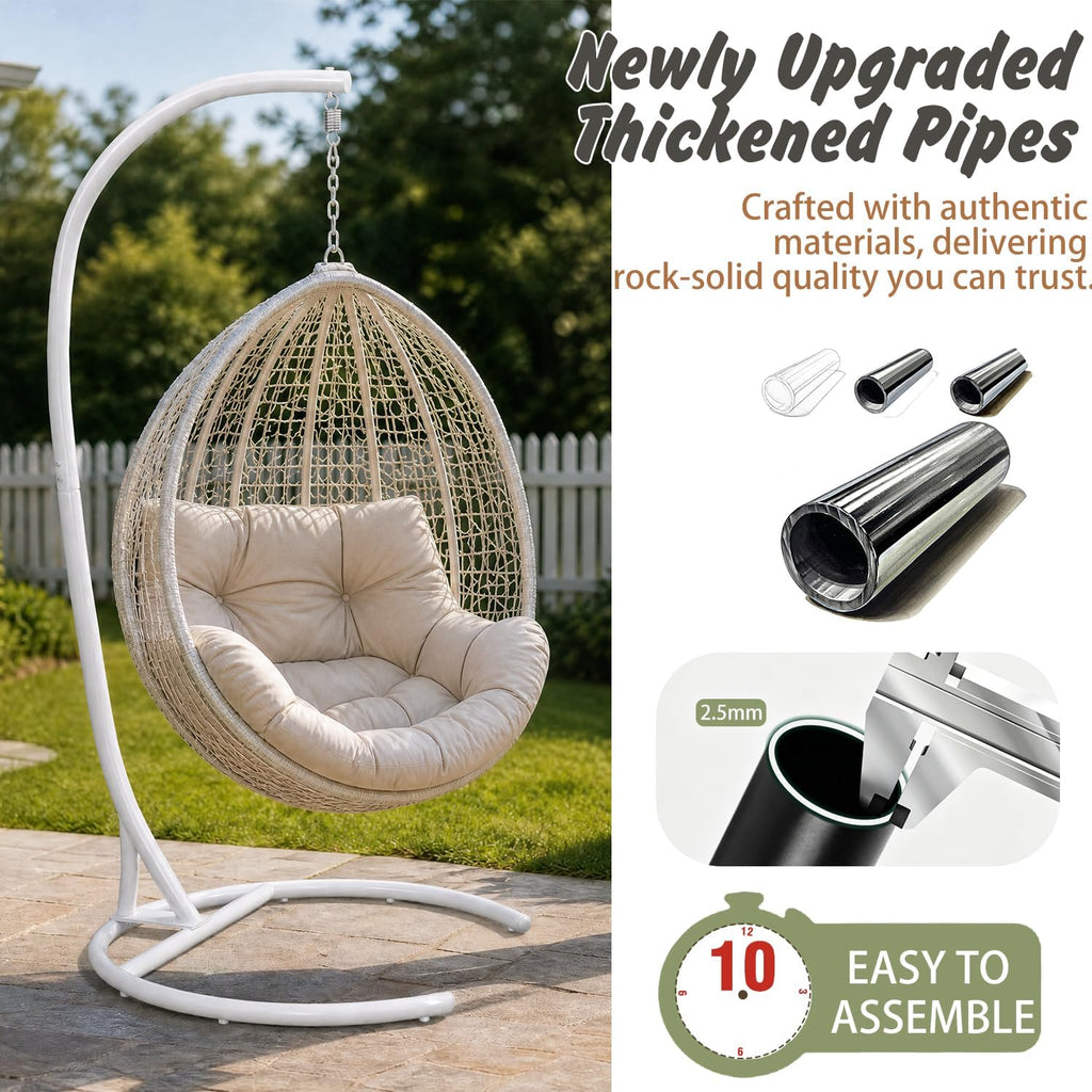 Stand Only, Heavy Duty Hammock Chair Stand 360° Swivel, Max 350 lbs, Hanging Chair Frame for Indoor Outdoor Porch