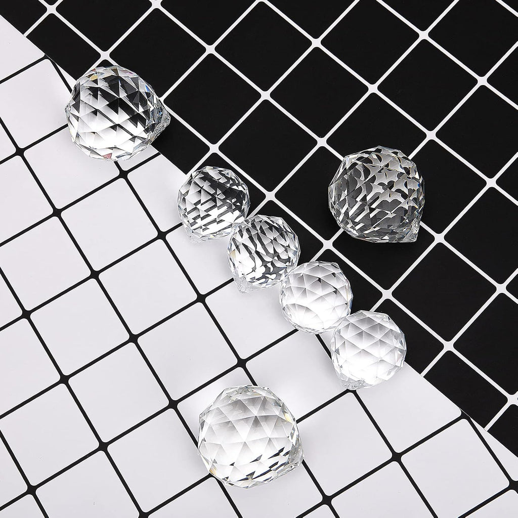 4 Pcs Clear Crystal Ball Prism Sun Shine Catcher Rainbow Pendants Maker, Hanging Crystals Prisms for Windows