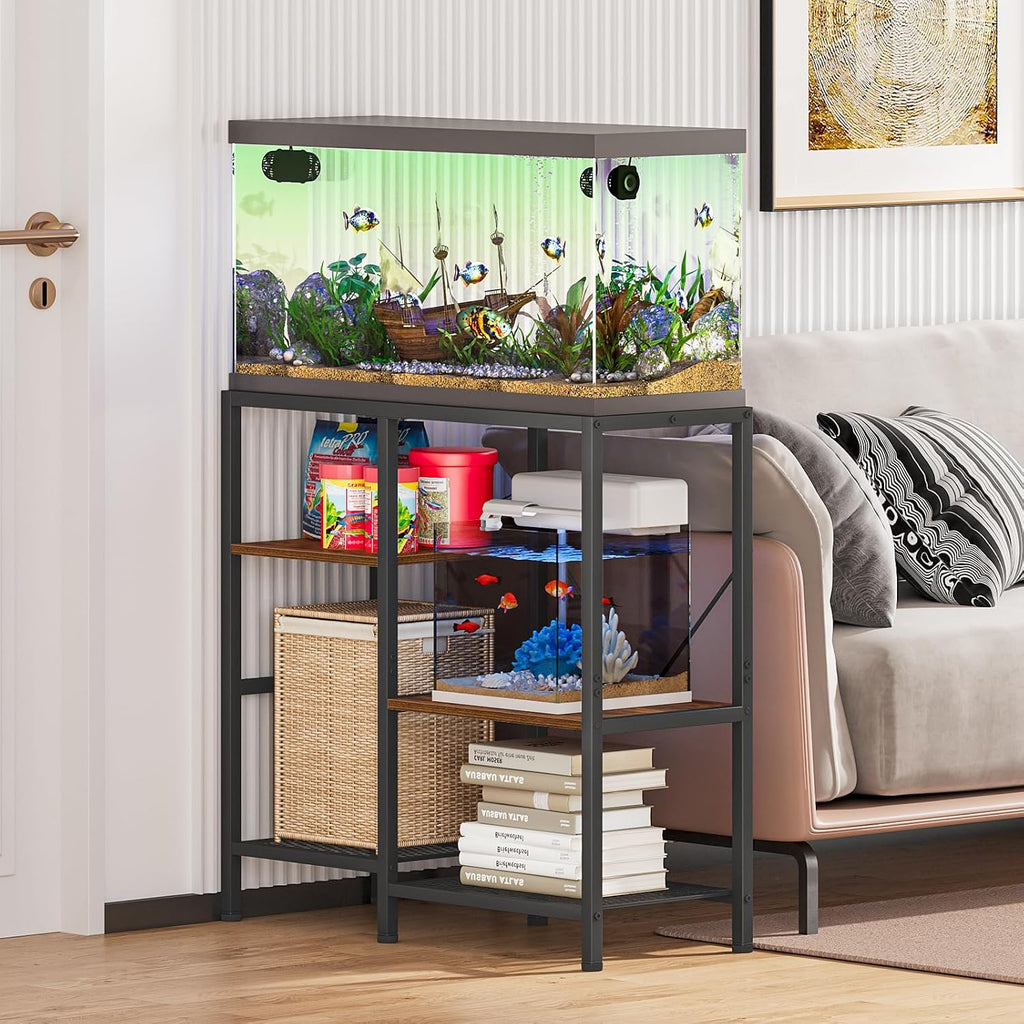 30 Gallon Aquarium Stand, Fish Tank Stand with Shelf for Storage, 3 Tier Heavy Metal Frame Fish Tank Stand, 30 Gallon